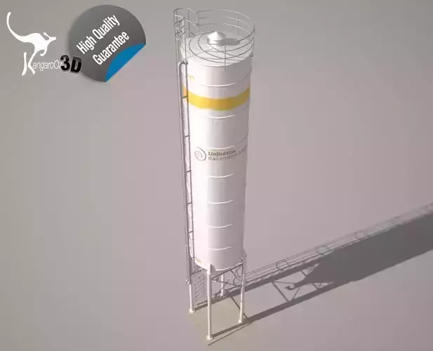 Cement Silo Unibeton - 79 m3 Low-poly 3D model
