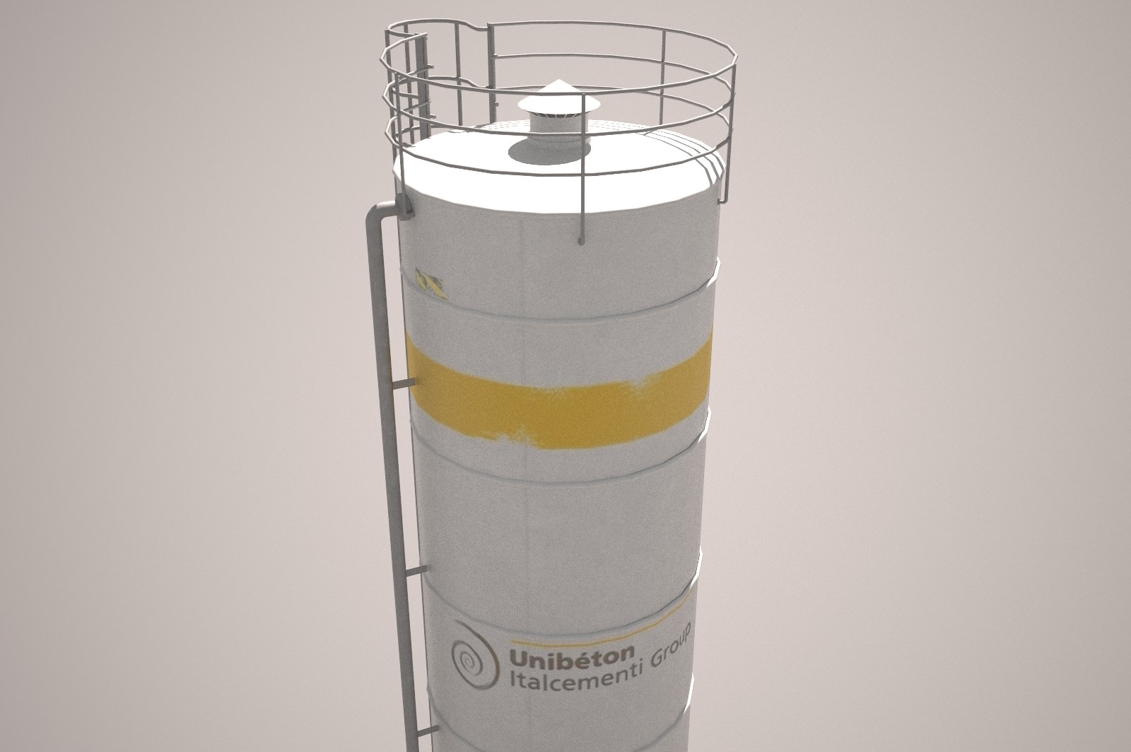 Cement Silo Unibeton - 79 m3 Low-poly 3D model_3