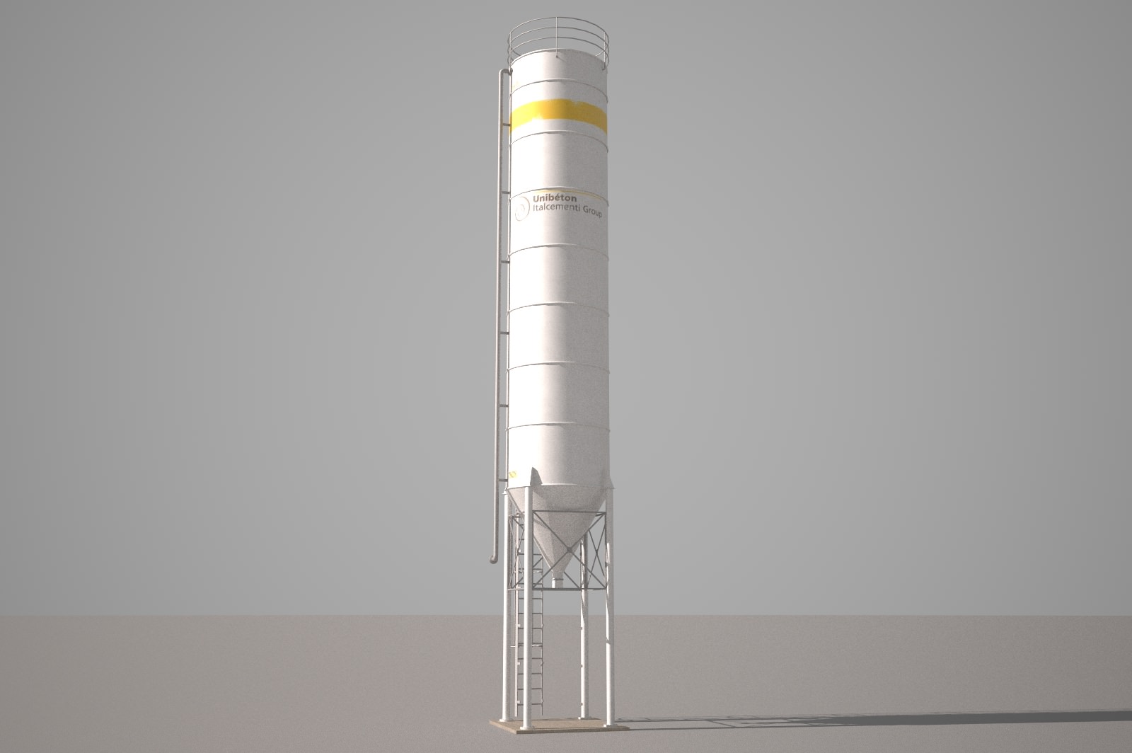 Cement Silo Unibeton - 79 m3 Low-poly 3D model_2