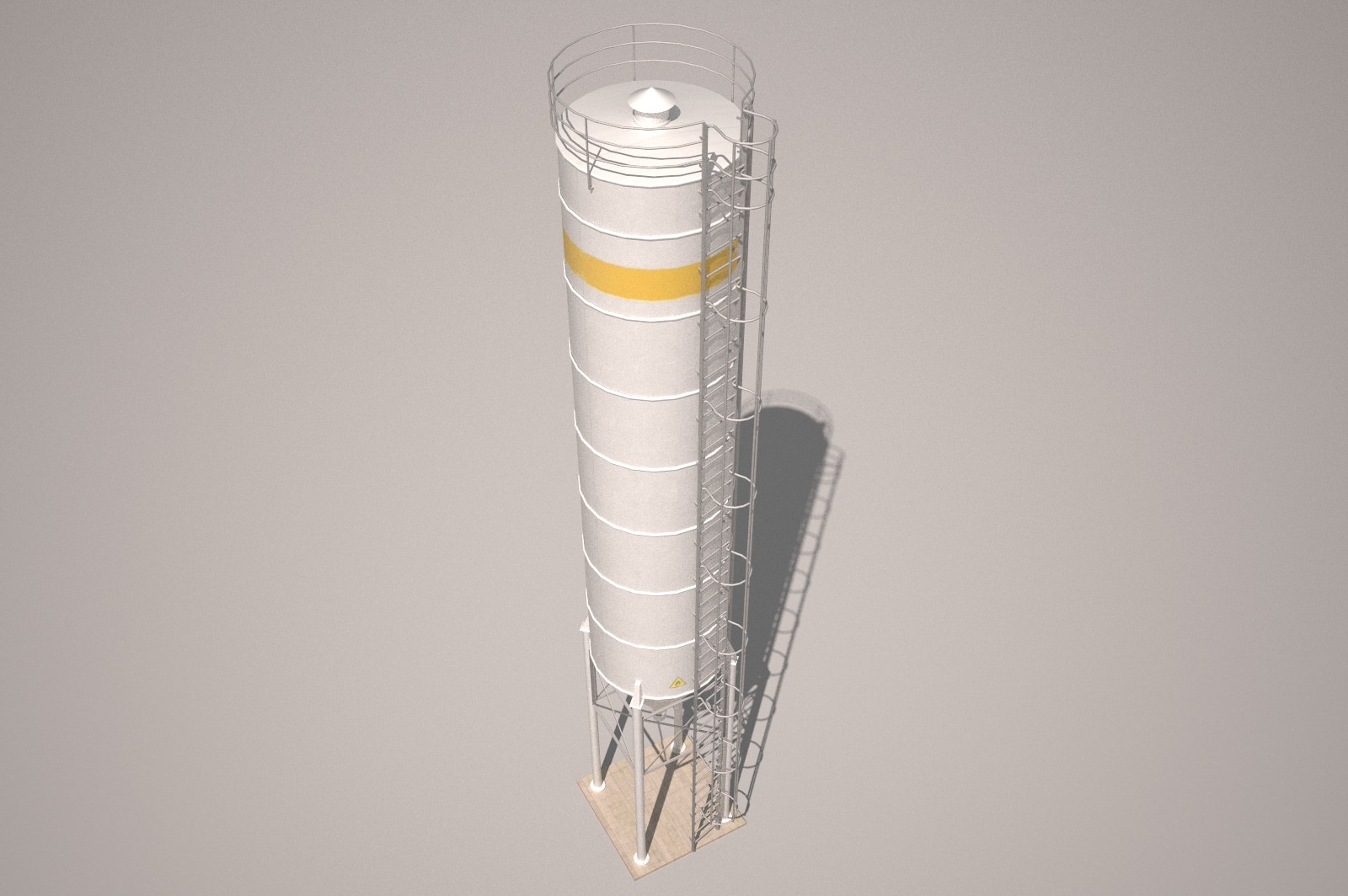 Cement Silo Unibeton - 79 m3 Low-poly 3D model_9