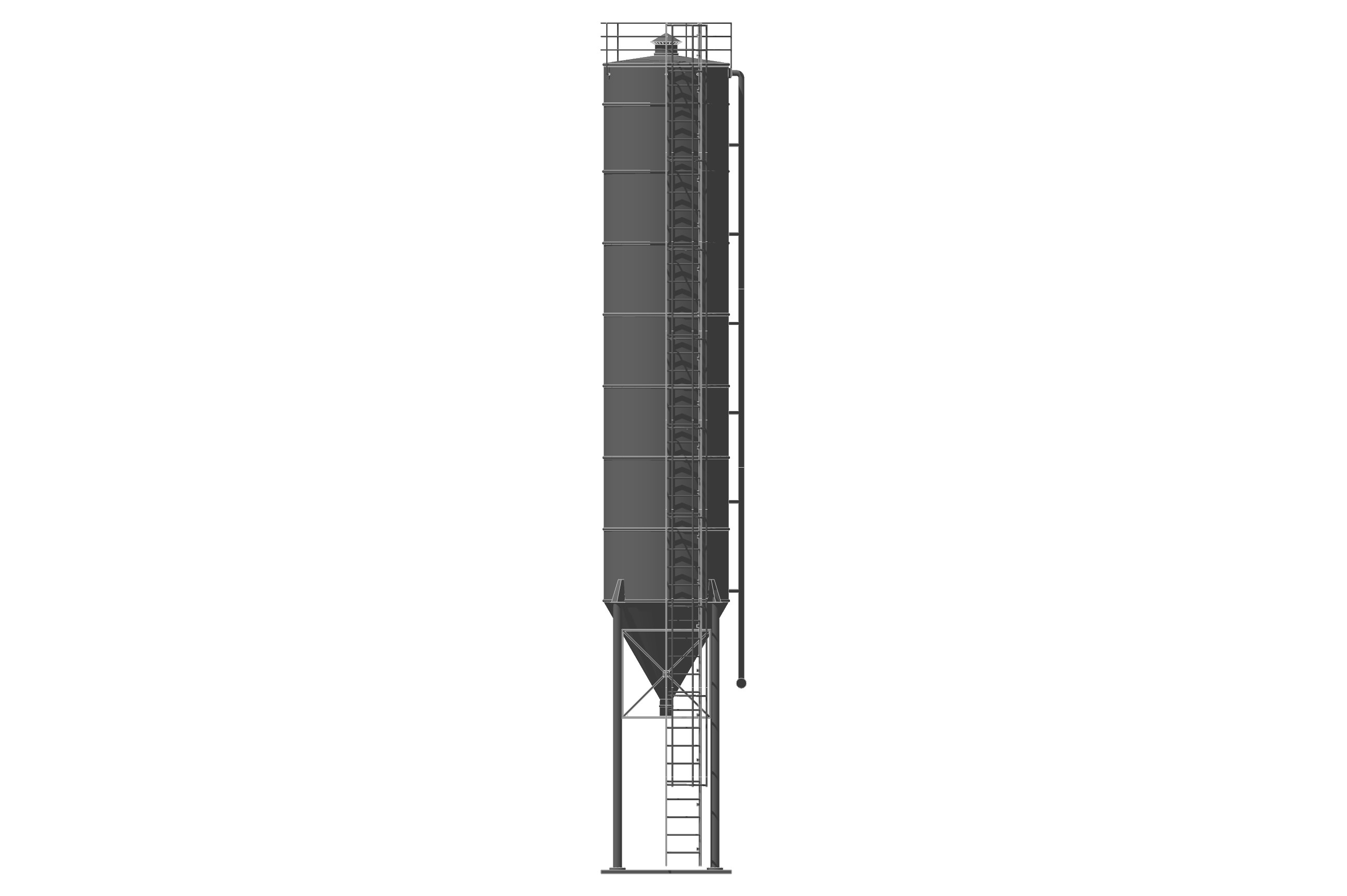 Cement Silo Unibeton - 79 m3 Low-poly 3D model_7