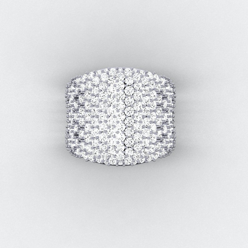 Pave Ring with various stone sizes 3D print model_4