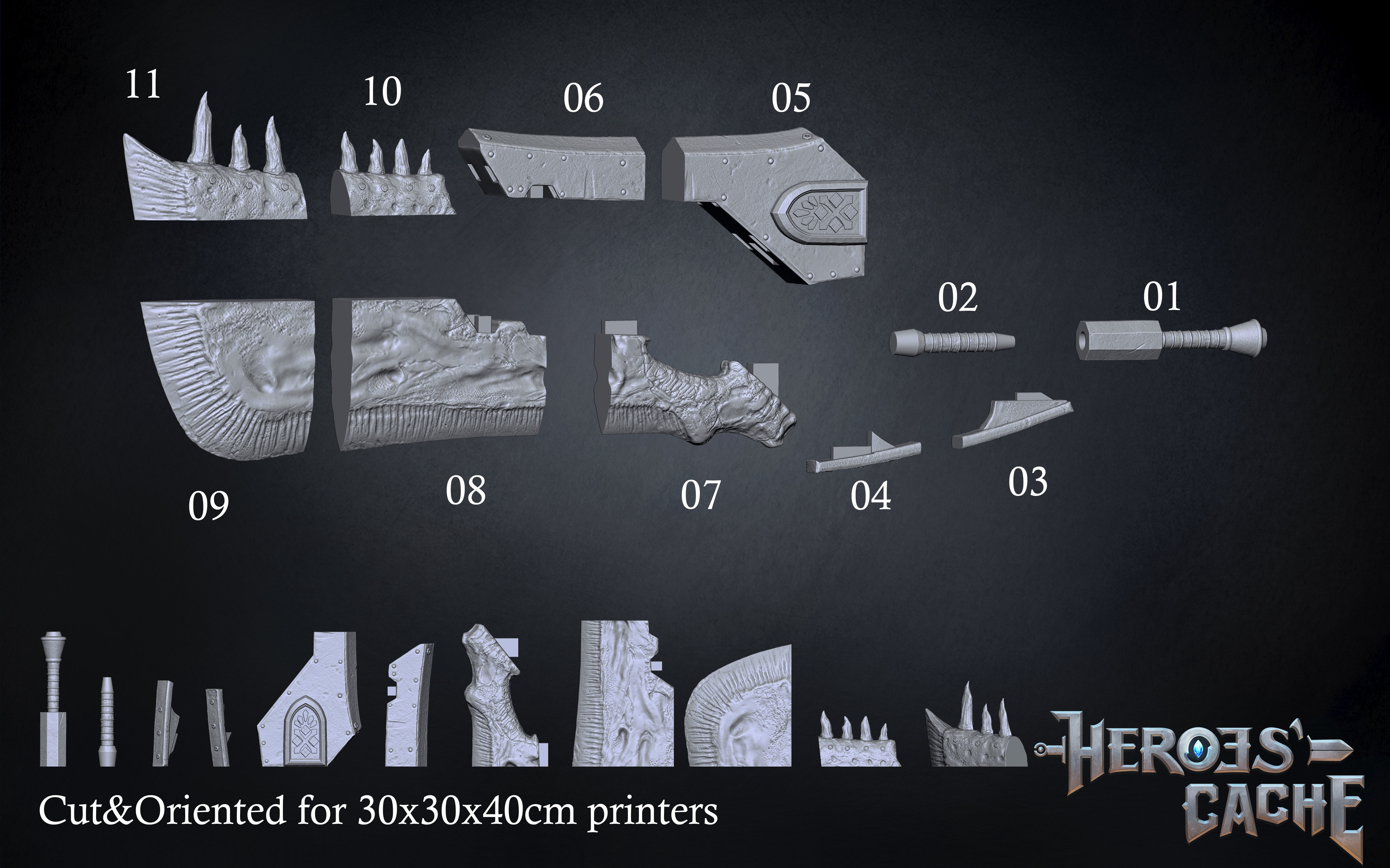 Monster Hunter World - Giant JawBlade 1 Great Sword 3D print model_4