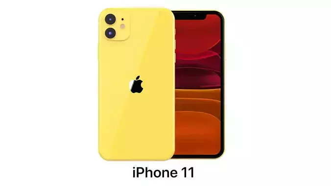Apple iPhone 11 Yellow 3D model