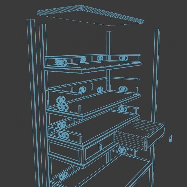 Chinese Book Shelf with PBR textures - reconstrutable 3D model_16