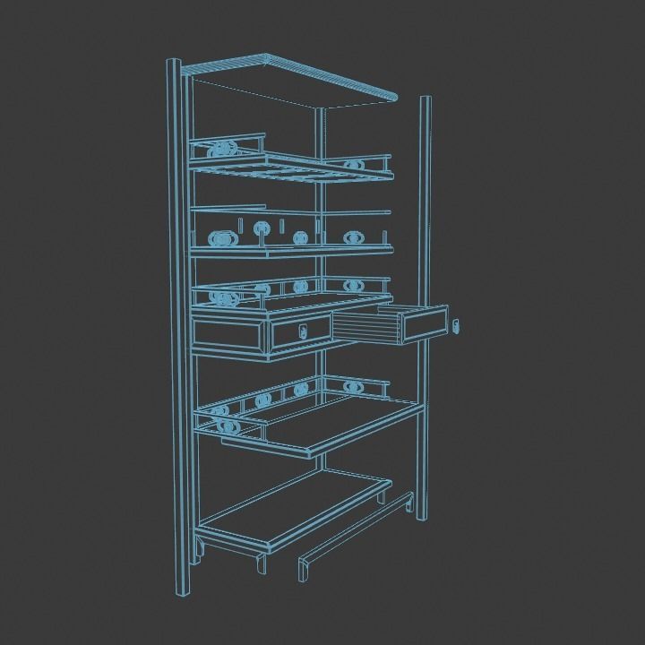 Chinese Book Shelf with PBR textures - reconstrutable 3D model_15
