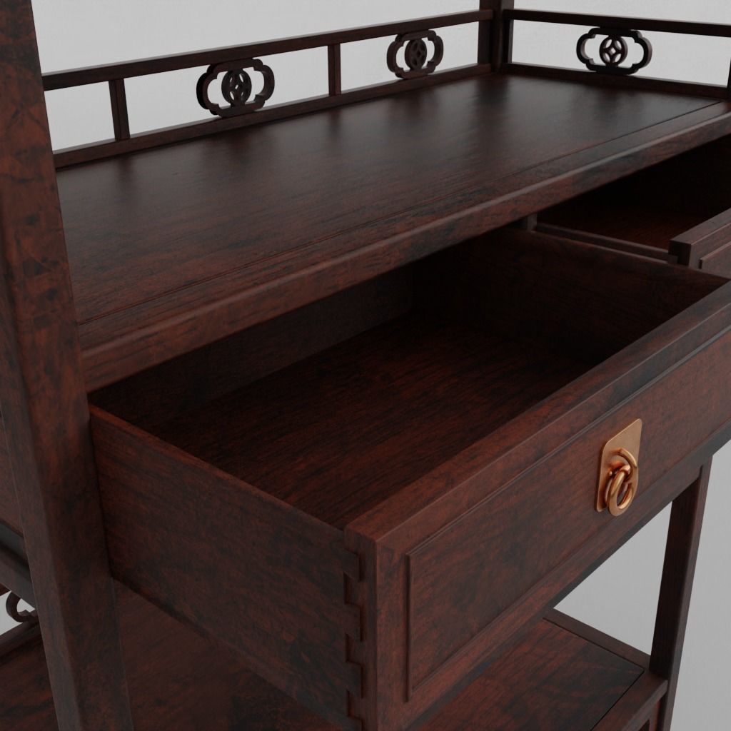 Chinese Book Shelf with PBR textures - reconstrutable 3D model_6