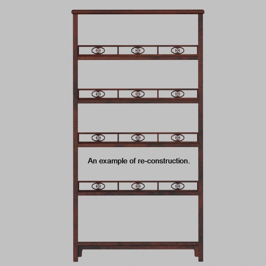 Chinese Book Shelf with PBR textures - reconstrutable 3D model_14
