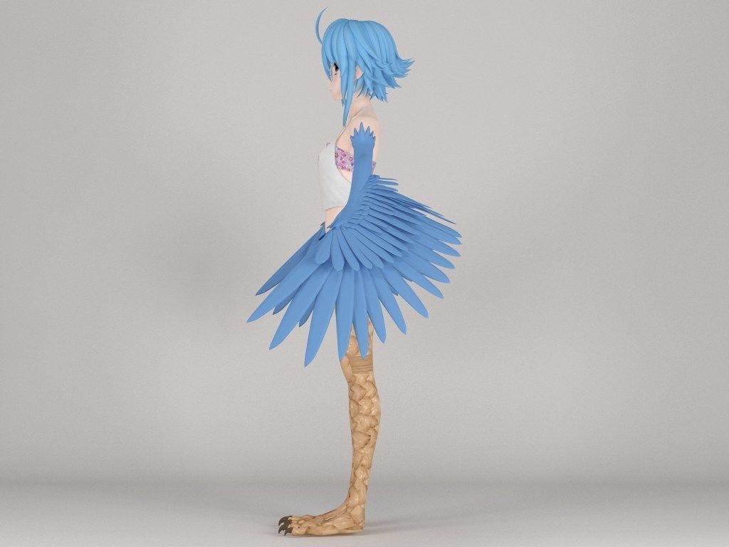 T pose rigged model of Papi anime girl 3D model_14