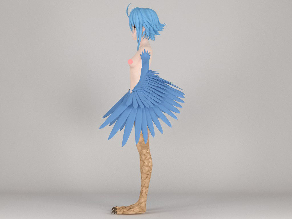 T pose rigged model of Papi anime girl 3D model_15