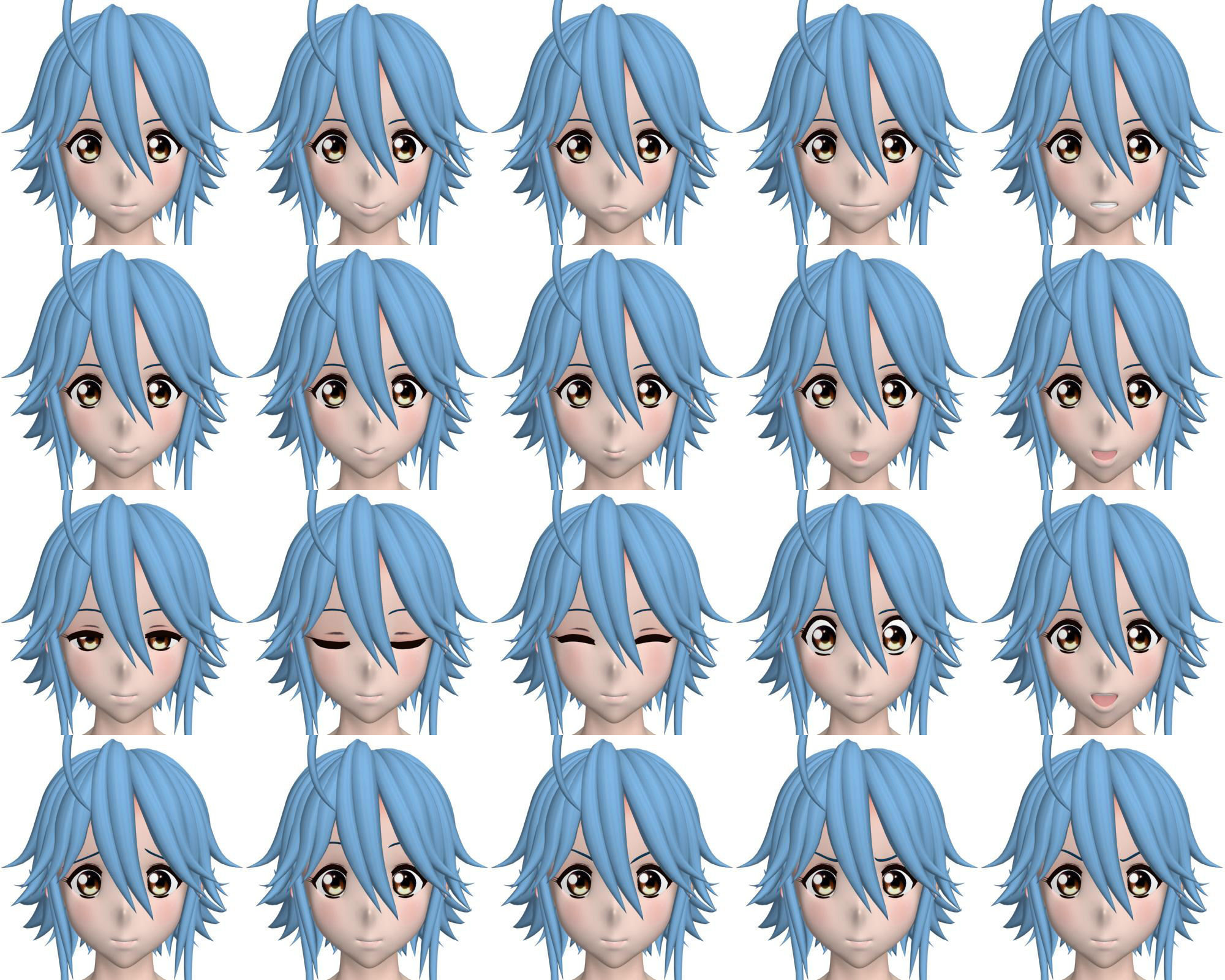 T pose rigged model of Papi anime girl 3D model_4