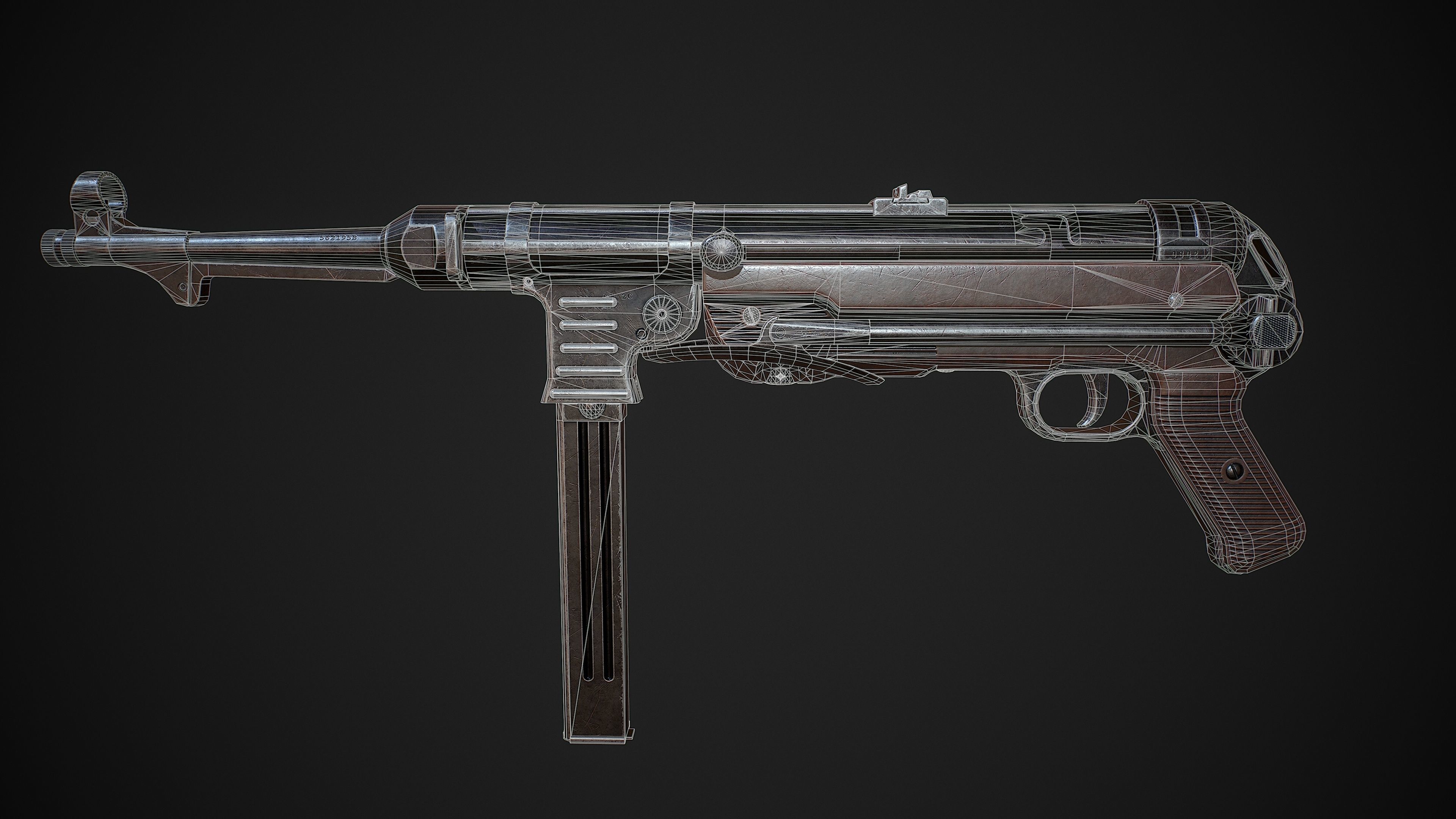 MP 40  Low-poly 3D model_4