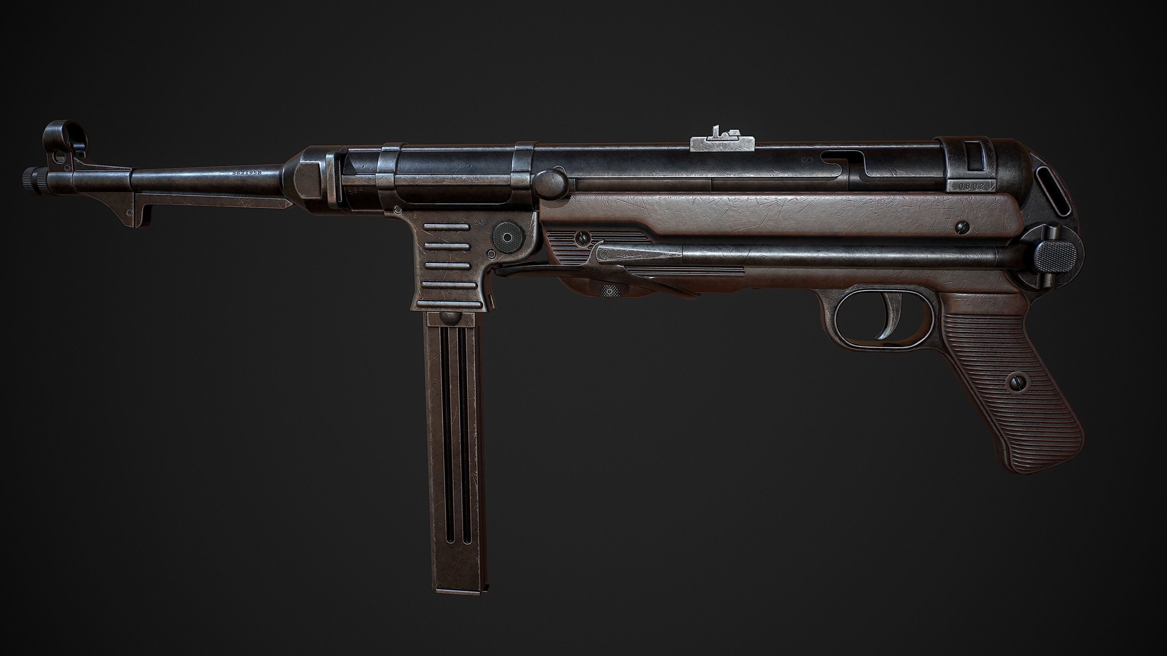 MP 40  Low-poly 3D model_2