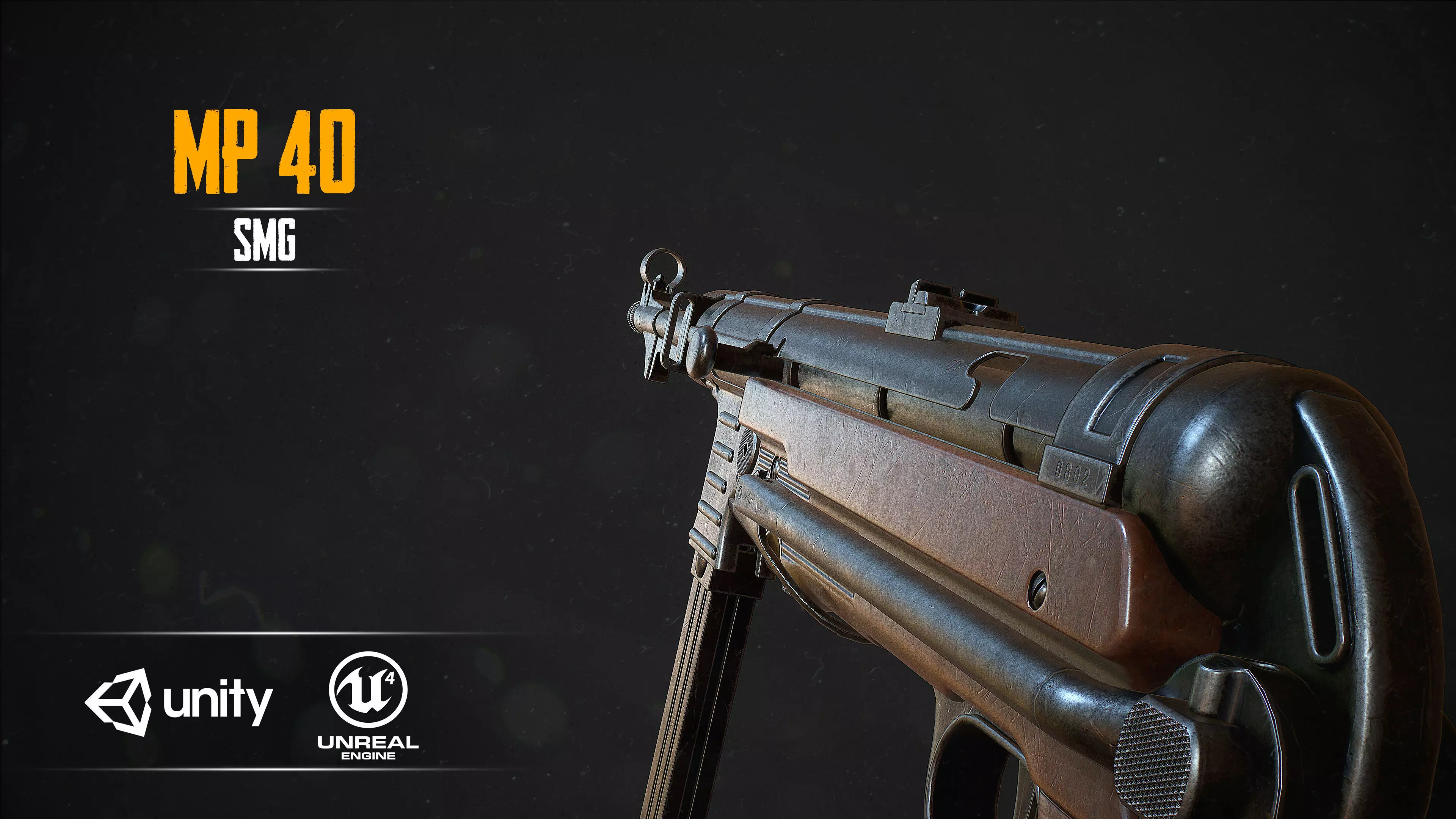 MP 40  Low-poly 3D model_0