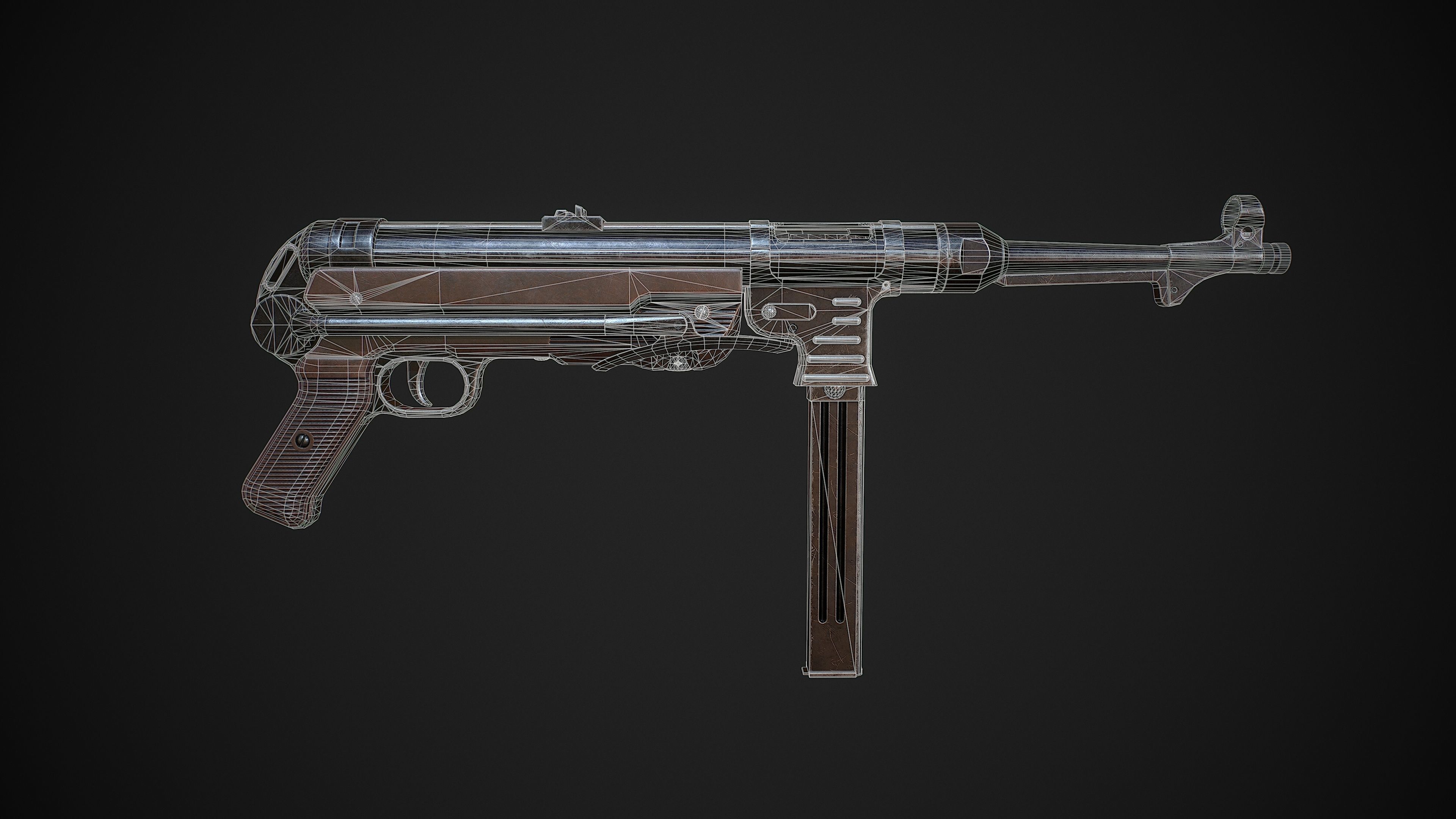 MP 40  Low-poly 3D model_5