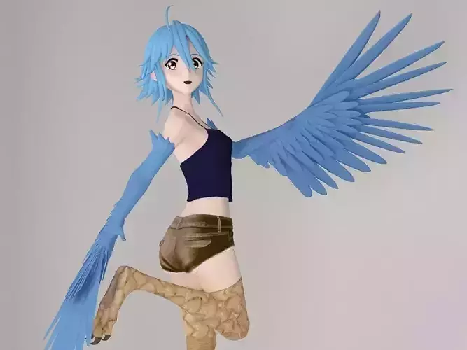 Papi anime girl pose 01 3D model