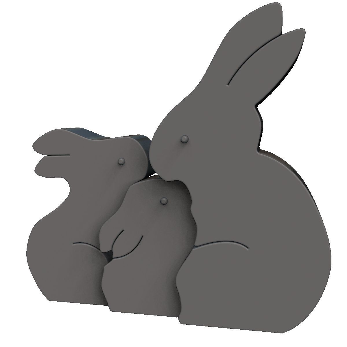 Easter Rabbit Puzzle 3D print model_4