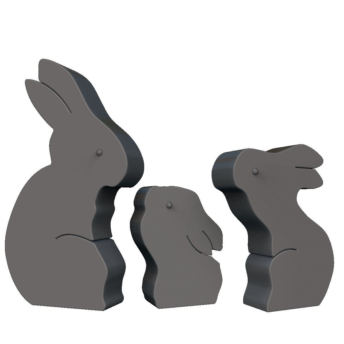 Easter Rabbit Puzzle 3D print model_5