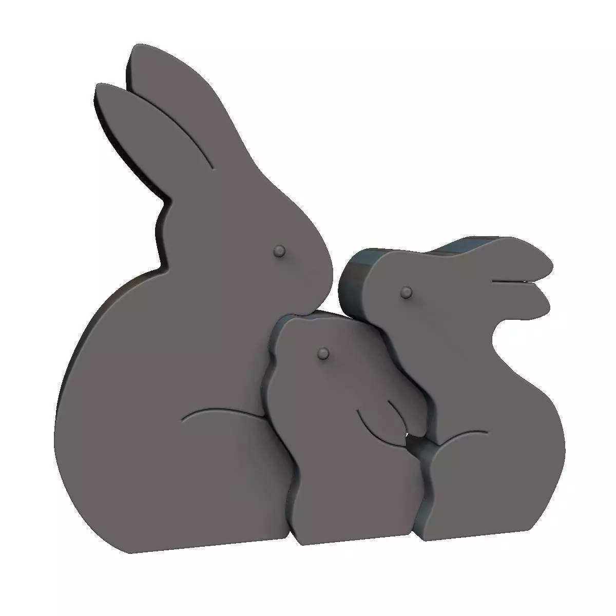 Easter Rabbit Puzzle 3D print model_0