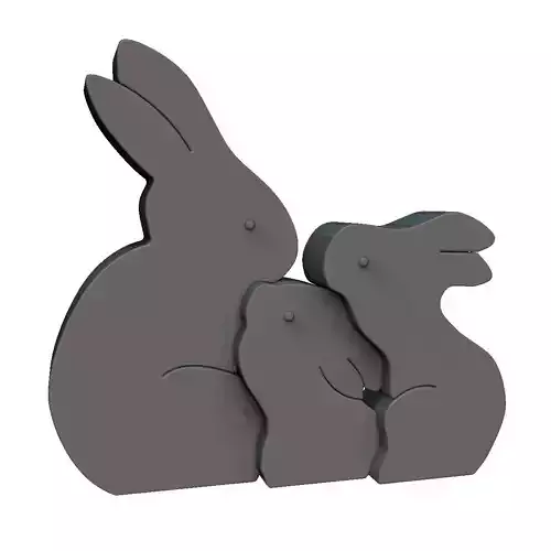Easter Rabbit Puzzle 3D print model