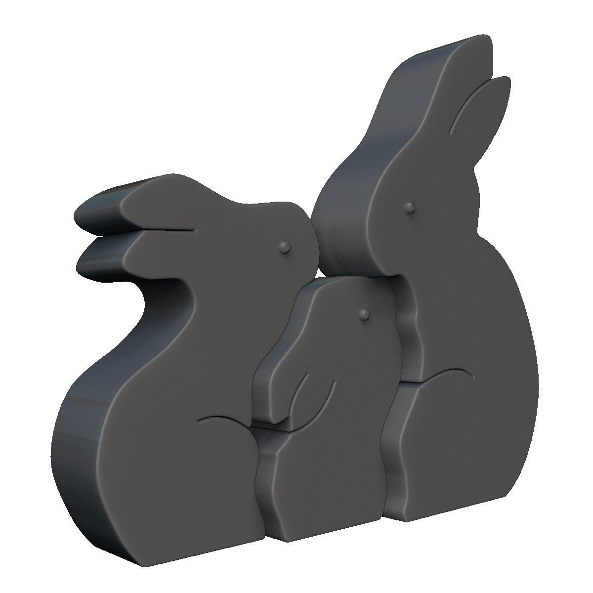 Easter Rabbit Puzzle 3D print model_3
