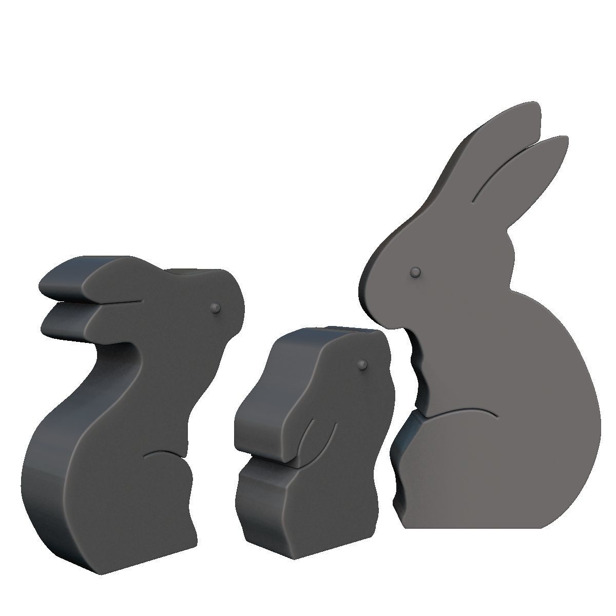 Easter Rabbit Puzzle 3D print model_6