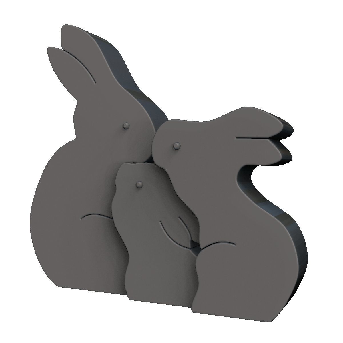 Easter Rabbit Puzzle 3D print model_1