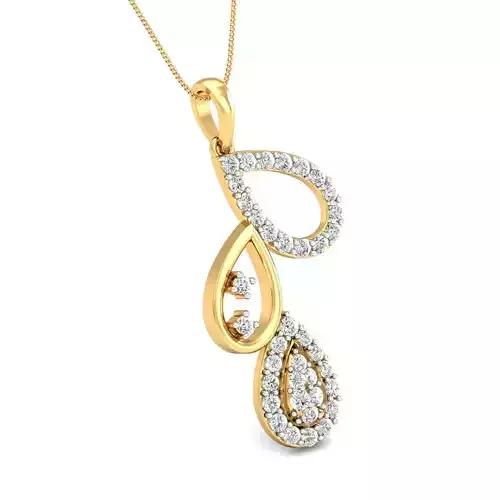 Women pendant-earrings set 3dm stl render detail