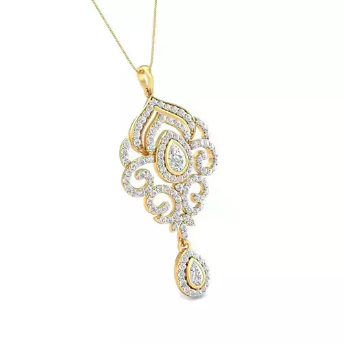 Women pendant-earrings set 3dm stl render detail