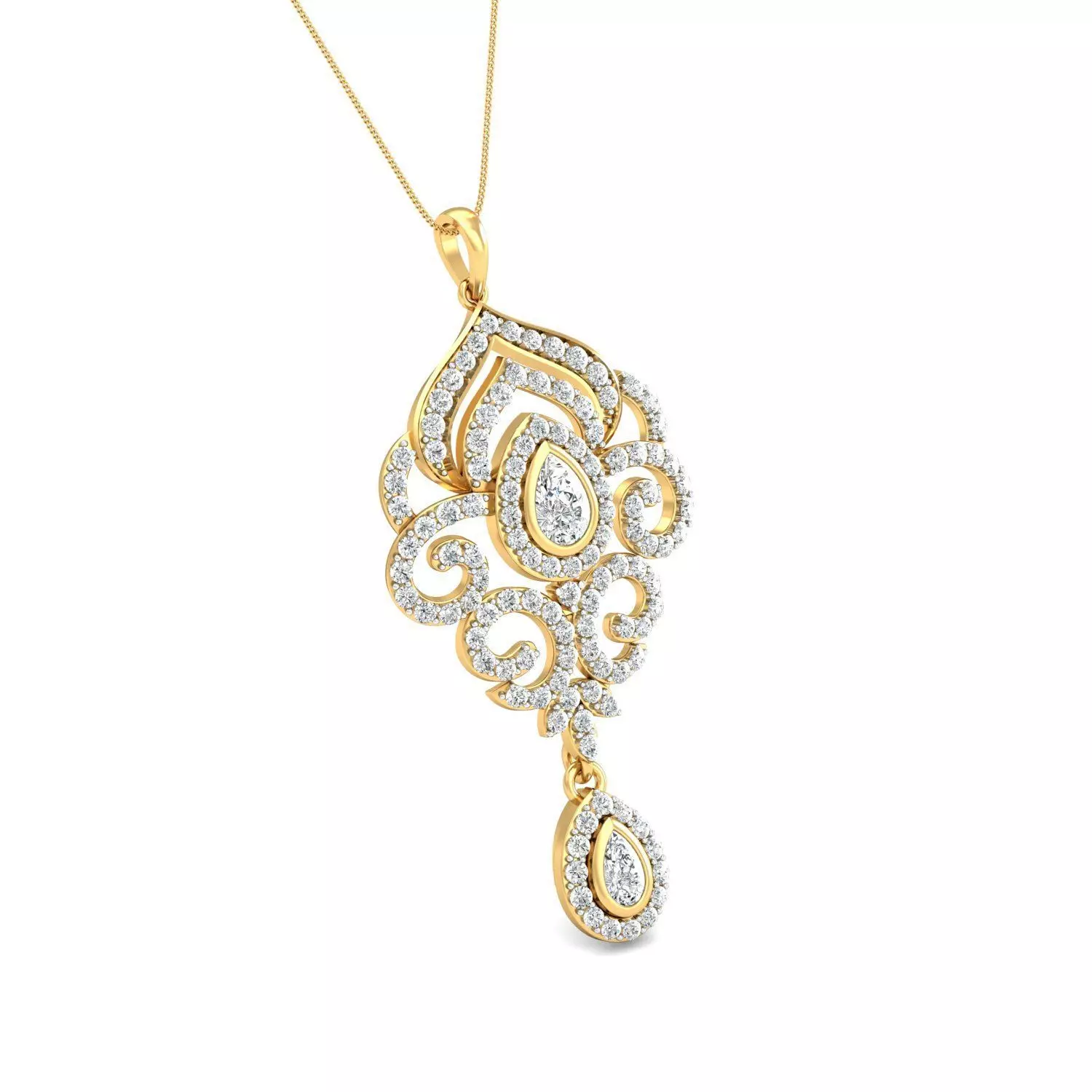 Women pendant-earrings set 3dm stl render detail 3D print model_0