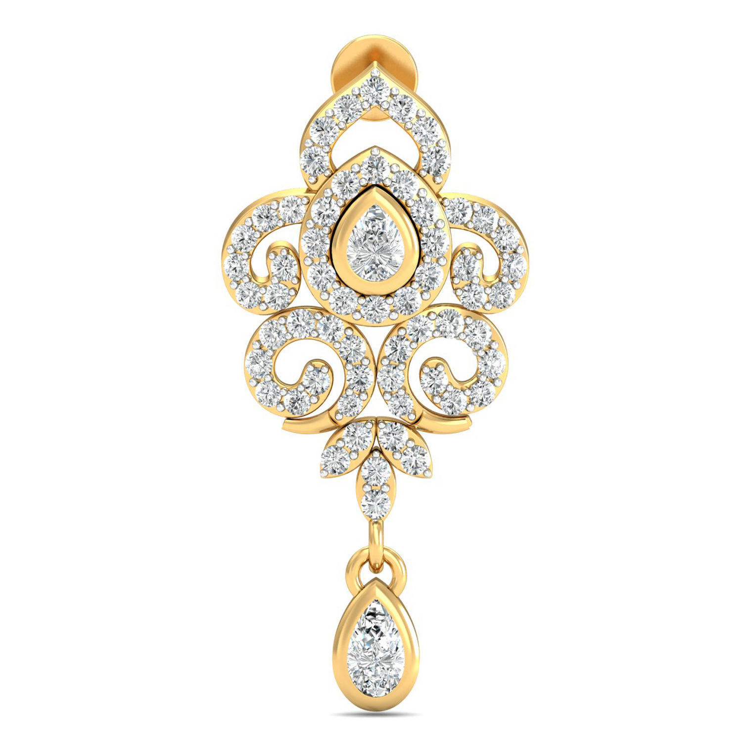 Women pendant-earrings set 3dm stl render detail 3D print model_5