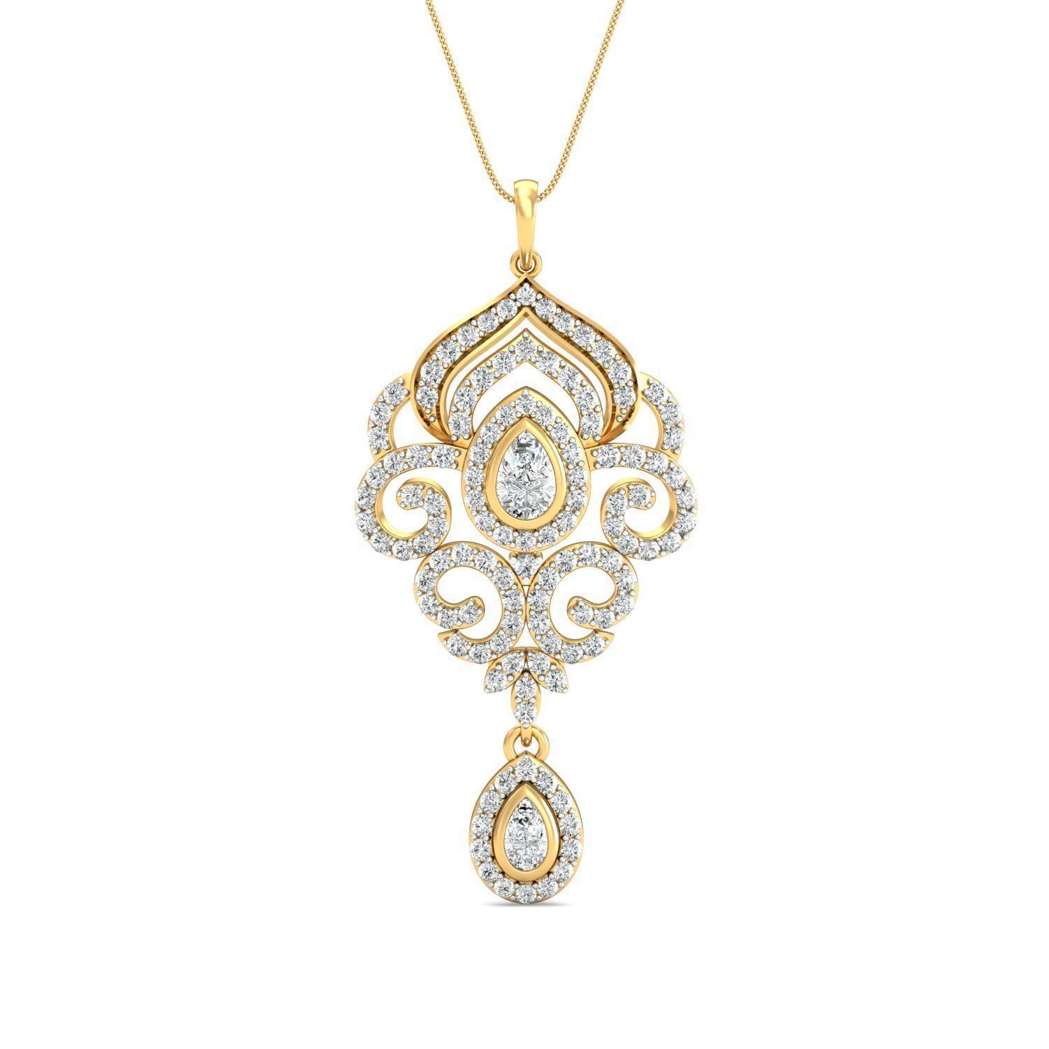 Women pendant-earrings set 3dm stl render detail 3D print model_1