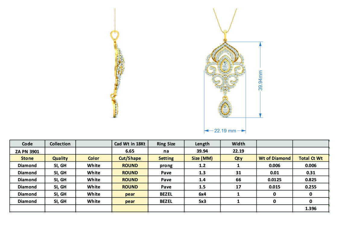 Women pendant-earrings set 3dm stl render detail 3D print model_3