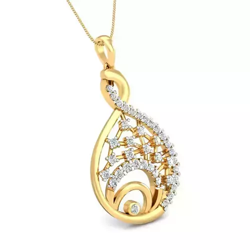 Women pendant-earrings set 3dm stl render detail