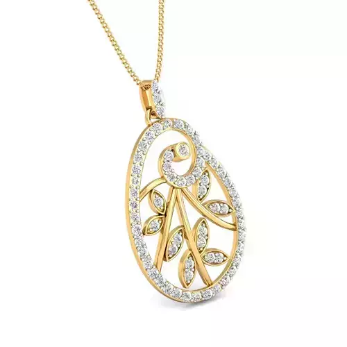 Women pendant-earrings set 3dm stl render detail