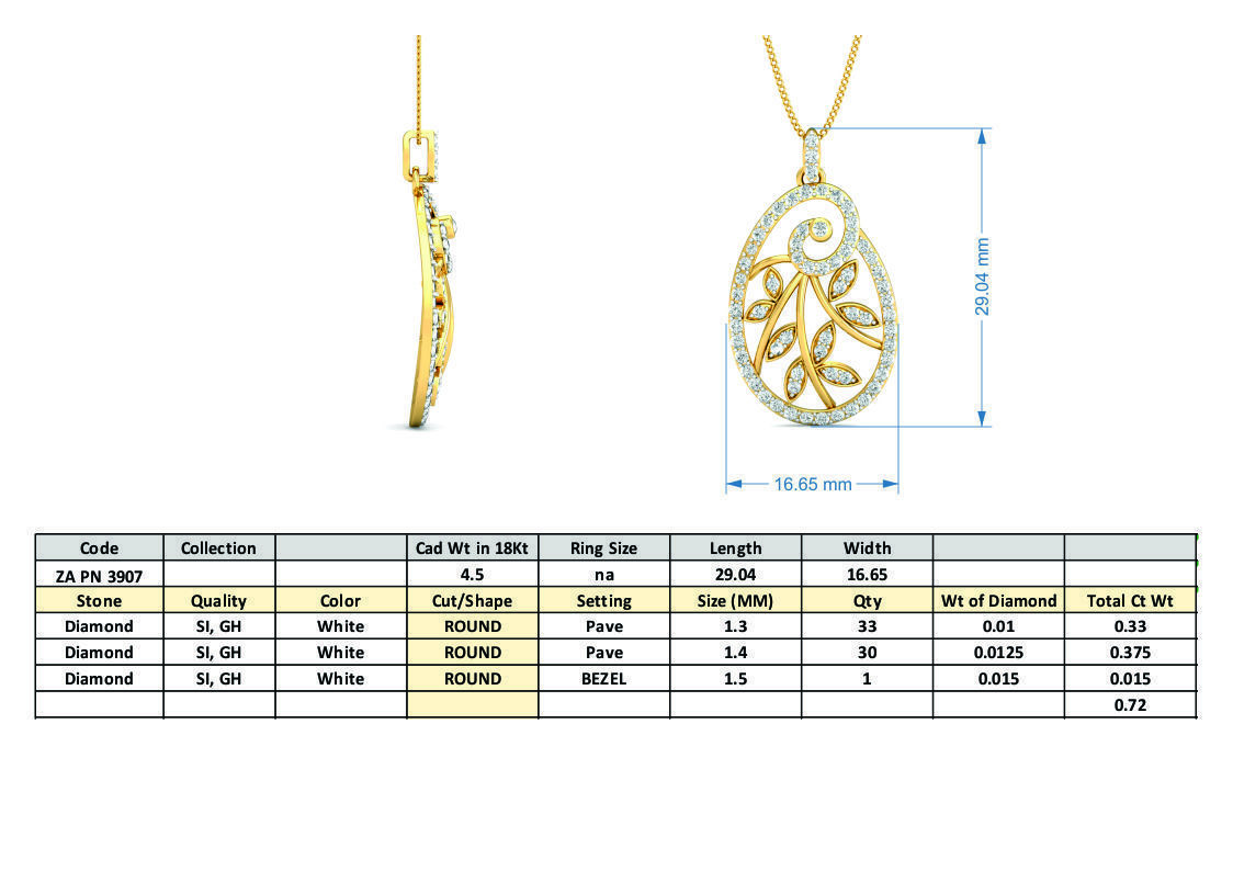 Women pendant-earrings set 3dm stl render detail 3D print model_3
