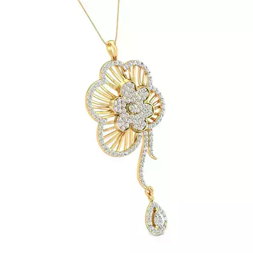 Women pendant-earrings set 3dm stl render detail