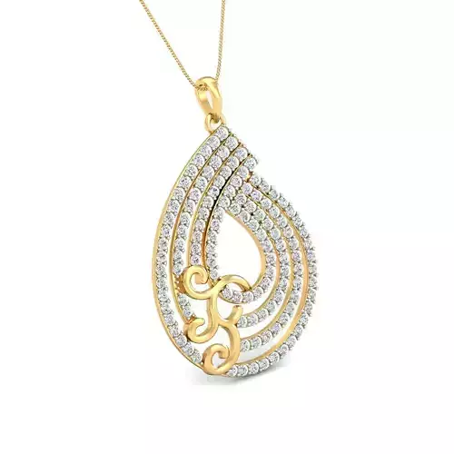 Women pendant-earrings set 3dm stl render detail