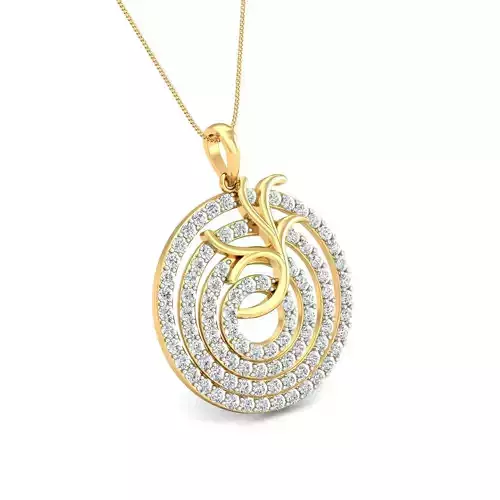 Women pendant-earrings set 3dm stl render detail