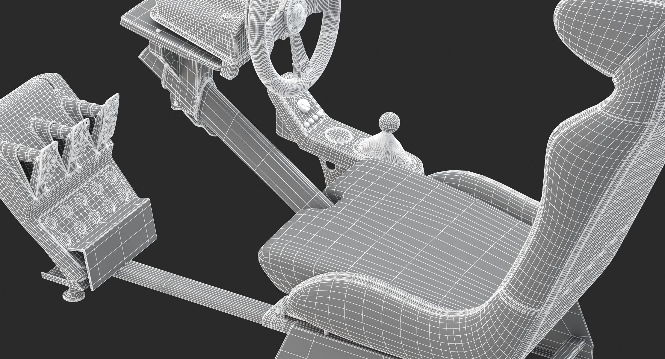 Playseat Driving Simulator Seat and Monitor 3D model_35