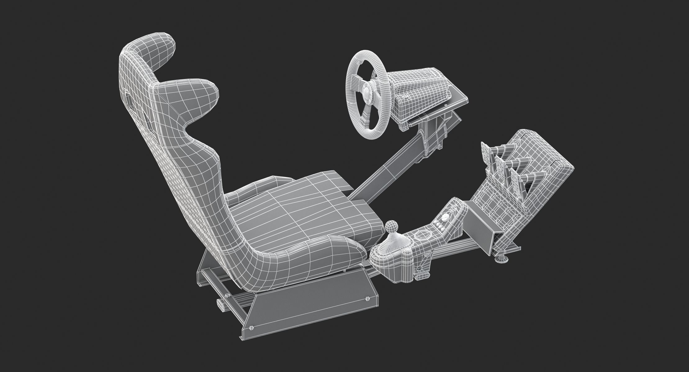 Playseat Driving Simulator Seat and Monitor 3D model_30