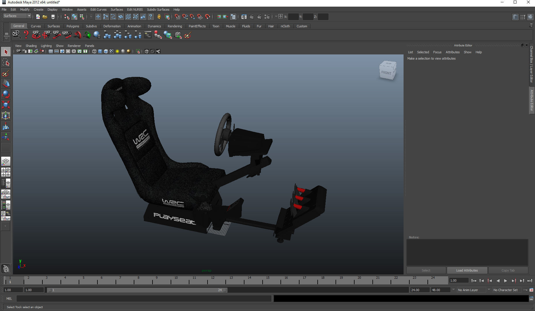 Playseat Driving Simulator Seat and Monitor 3D model_26