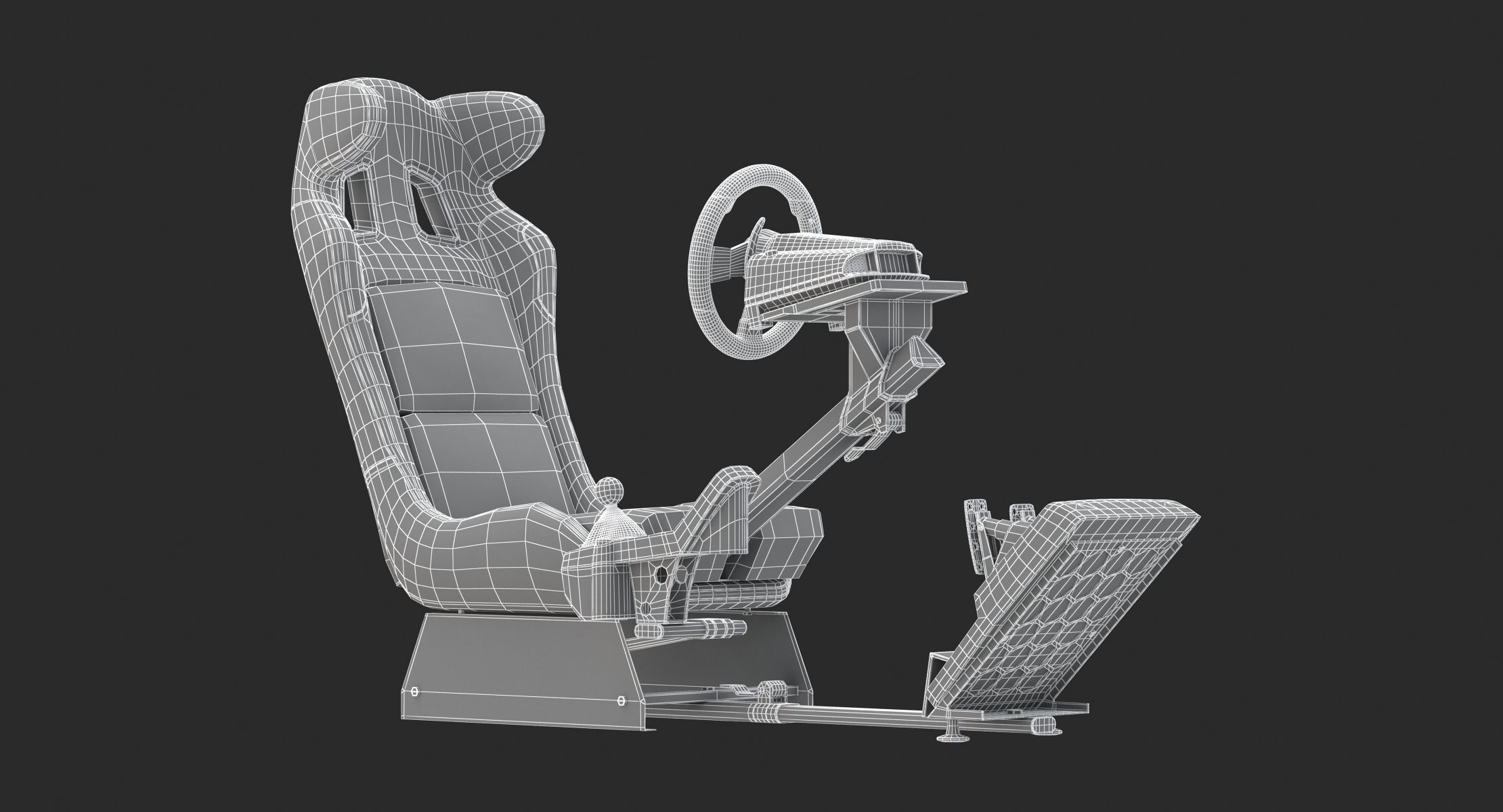 Playseat Driving Simulator Seat and Monitor 3D model_31