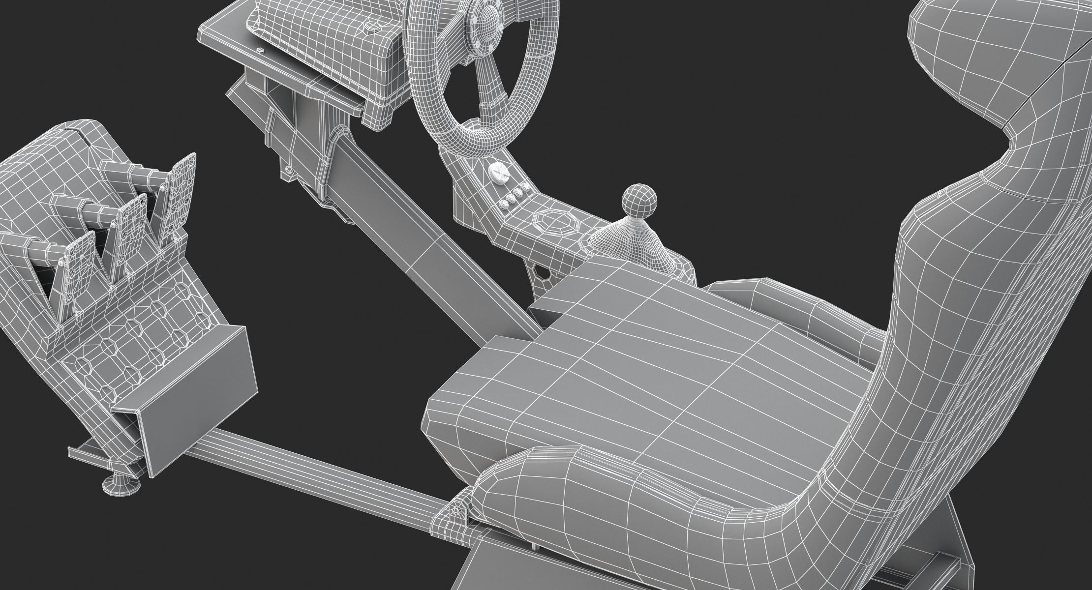 Playseat Driving Simulator Seat and Monitor 3D model_34