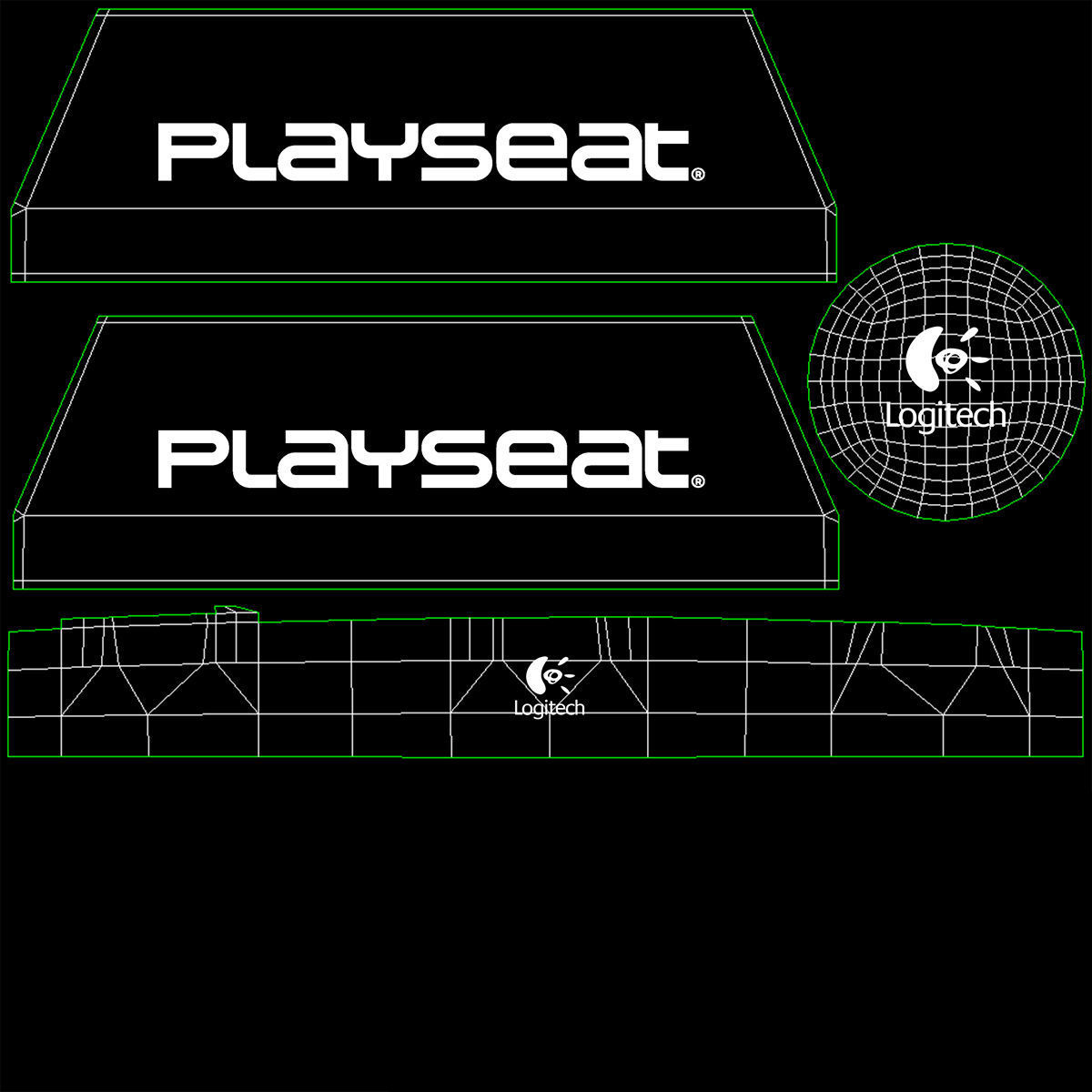 Playseat Driving Simulator Seat and Monitor 3D model_28