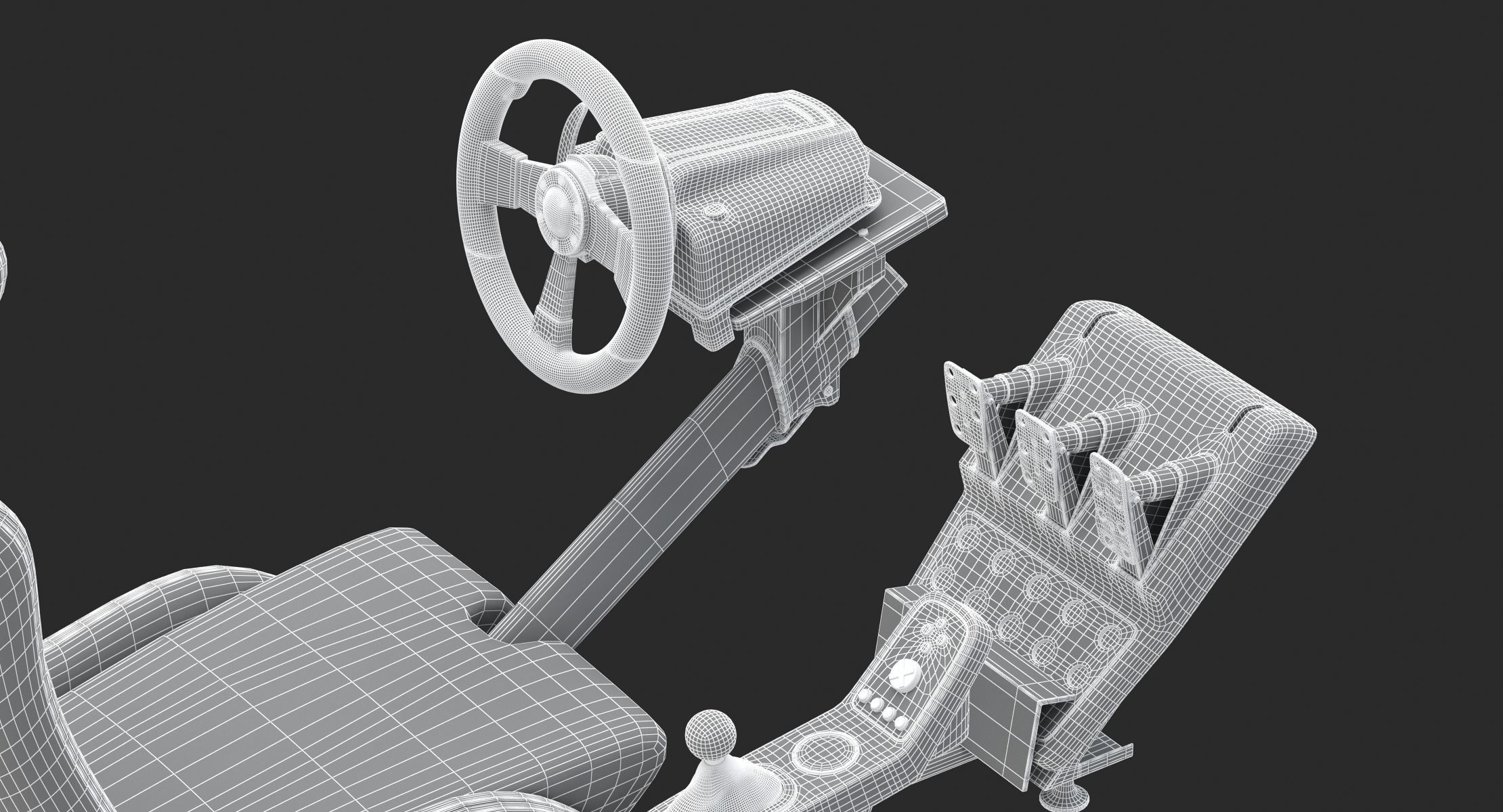 Playseat Driving Simulator Seat and Monitor 3D model_33