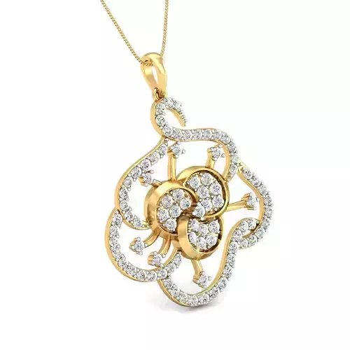 Women pendant-earrings set 3dm stl render detail