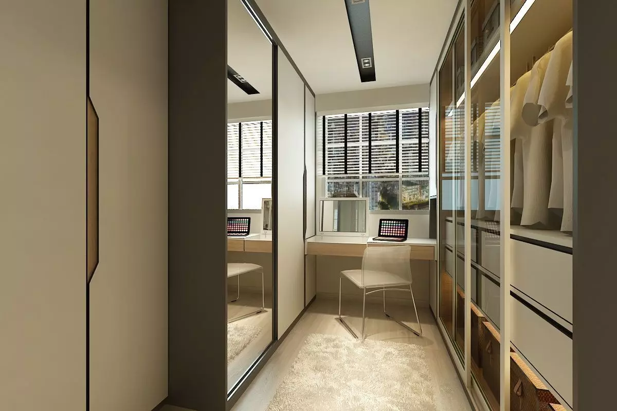 Bedroom walk in closet with desk 3D model_0