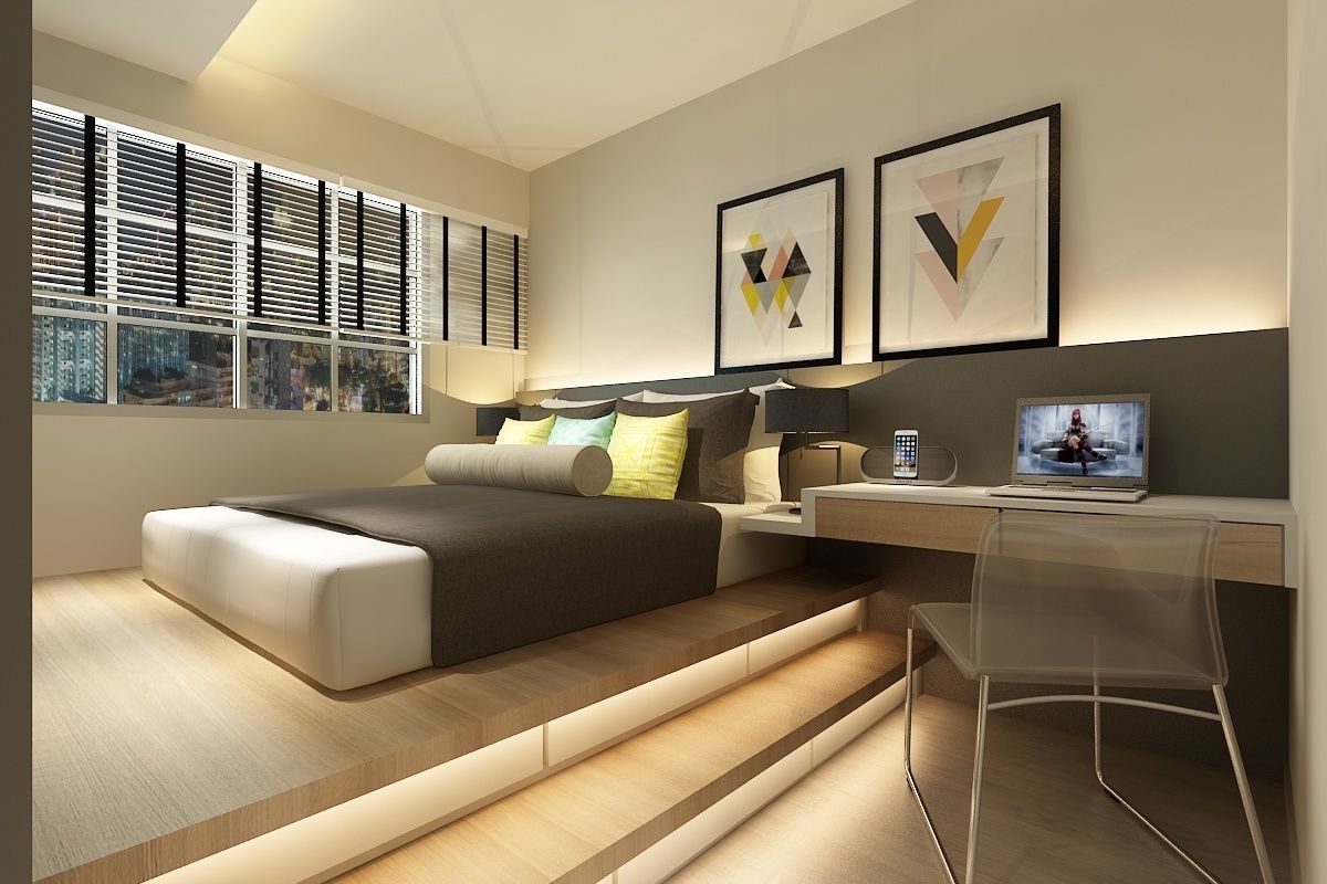 Bedroom walk in closet with desk 3D model_1