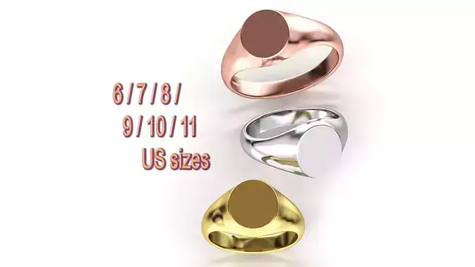 Personalised Engravable Signet ring 3dmodel